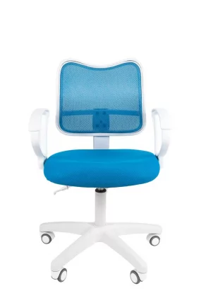 Компьютерное кресло Чаирман 450 ЛТ Белый пластик Голубой / Chairman LT_1