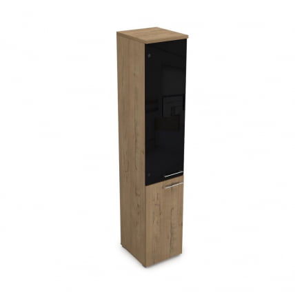 Пенал высокий со стеклом левый GLOSS LINE 9НП.005.22Л Teakwood_0