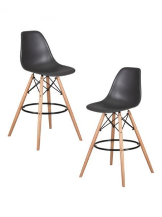 Стул барный DOBRIN DSW BAR (ножки светлый бук, цвет темно-серый (GR-04)) 2 шт_0