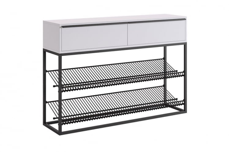 Обувница Крафт 2 LMN-02 черный муар/белый_0