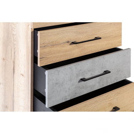 Комод Лофт с 5 ящиками Дуб натур-Бетон / Loft_5