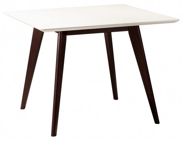 Стол Лунд 960*960 Белый Темный орех_2