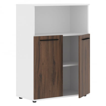 Шкаф с глухими малыми дверьми EDIS EMCS 85.3 Дуб Денвер темный Черный Белый_1