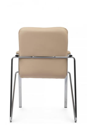 Стул Самба с мягкими подлокотниками СМБ-01Х Хром гальв. Бежевый / SMB-01H_3