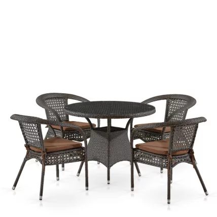Комплект плетеной мебели мебели T220CT/Y32-W53 Brown 4Pcs_0