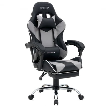 Кресло компьютерное CROMEX (КРОМЕКС) Wave GM-145 экокожа черное/серое_0
