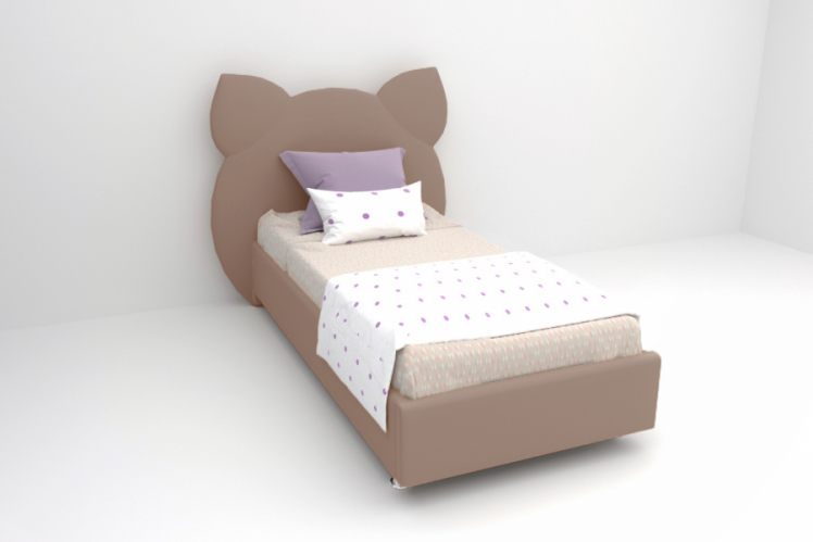 Детская кровать "Котя" с ортопедическим основанием Цвет фасада: Серый; Цвет корпуса: Серый; Материал фасада: Металл/Велюр; Размер: 900х2000 мм; Спальное место: 900х2000 мм _0