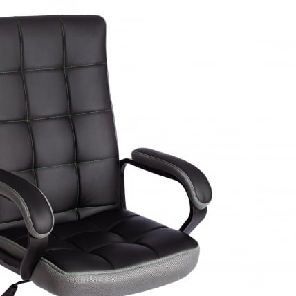 Кресло TRENDY (22) кож/зам/ткань, черный/серый, 36-6/12_11