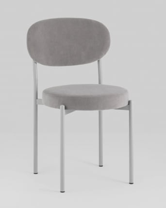 Стул Бриф SN велюр серый каркас Светло-серый муар_1
