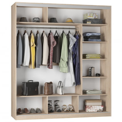 Шкаф-купе B-220х200х60-2(ДСС-D9D9D9)_1