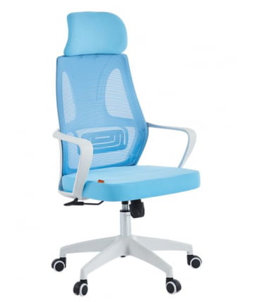 Кресло руководителя CХАИРМАН CХ636 ткань/сетка голубой, белый пластик (М) / CHAIRMAN CH636 (M)_0