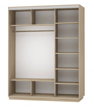 Шкаф-купе трехдверный Экспресс Трио Элемент 1800х2200h Ясень шимо светлый_1