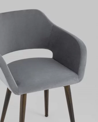 Стул с подлокотниками Саймон велюр Темно-серый_7