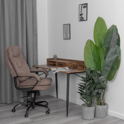 Кресло COMFORT Lux (22) metalBL ткань, светло-коричневый, KUB 03_15