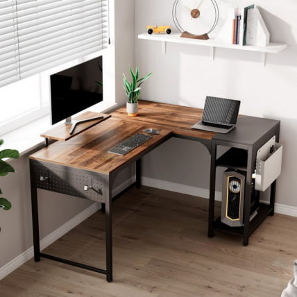 Стол письменный (для компьютера) угловой EUREKA ZX-L150B-RWB с шириной 150 см Reclaimed Wood_8