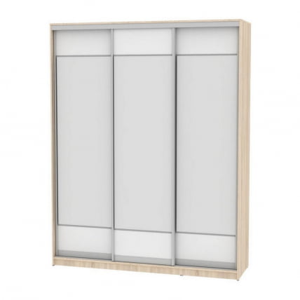 Шкаф-купе B-220х180х60-1(ДСС-Белый-D8D8D8)_0