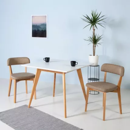 Стол Лунд 960*960 Белый Темный орех_6