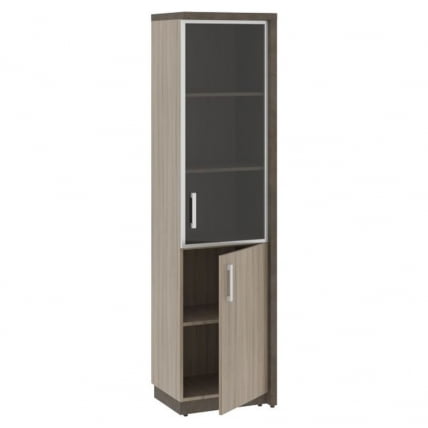 Шкаф узкий комбинированный правый WOOD&STONE СФ-534592 Бетон Чикаго темный Дрифтвуд_1