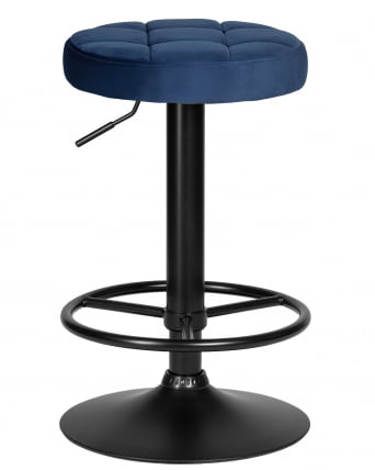 Табурет барный DOBRIN BRUNO BLACK (синий велюр (MJ9-117))_0