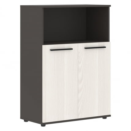 Шкаф с глухими малыми дверьми EDIS EMCS 85.3 Ясень Траун Черный Мокко_0