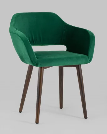 Стул с подлокотниками Саймон велюр Темно-зеленый_1