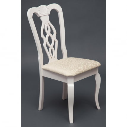 Стул Афродита/ Aphrodite дерево гевея, 46х54х99см, butter white, ткань кремовая с рисунком (3321)_6