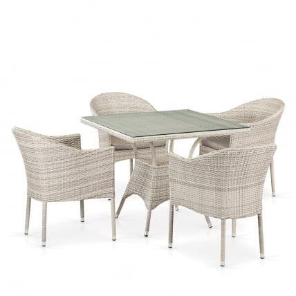 Комплект плетеной мебели T190B/Y350A-W85-90x90 Latte 4Pcs_0