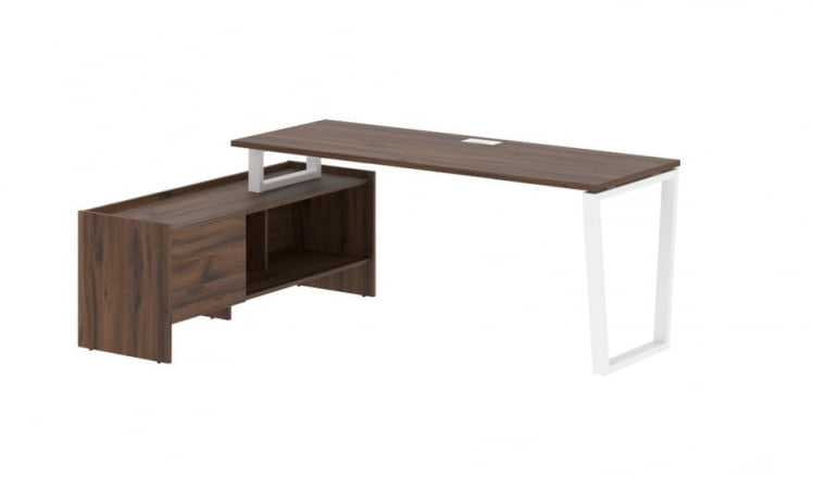 Стол с тумбой EDIS EVCT 19614 Дуб Денвер темный Белый_0