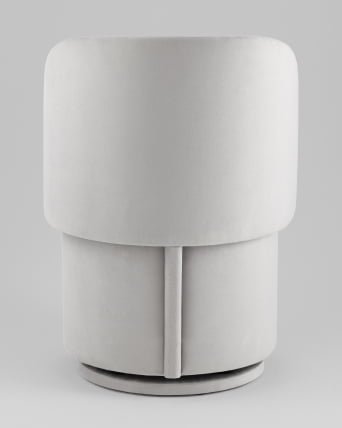 Пуф-трансформер Таунсвилл вращающийся с ящиком велюр светло-серый_4