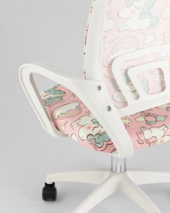 Кресло детское ТопЧаирс Симпле СН ДЖуниор принт Уникорнс пластик белый / TopChairs Simple SN Junior Unicorns_9