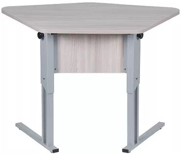 Парта двухместная (рост 6) с трапециевидной столешницей Клен Танзау/Металл Серый_0