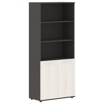 Шкаф с одним комплектом глухих малых дверей EDIS EHCS 85.5 Ясень Траун Белый Мокко_0