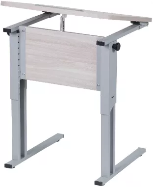 Парта одноместная рост 6 эргономичная с углом наклона и пеналом Клен Танзау/Металл Серый_0