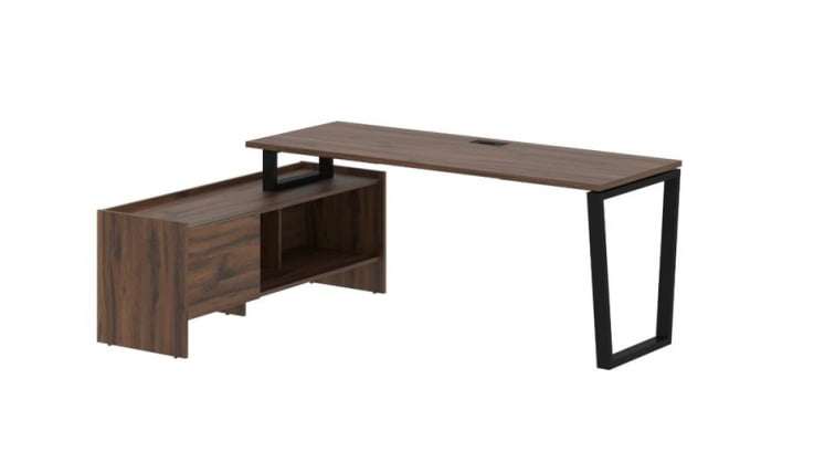 Стол с тумбой EDIS EVCT 19614 Дуб Денвер темный Черный_0