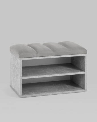 Обувница Хольст серая велюр Серый_2