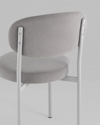 Стул Бриф SN велюр серый каркас Светло-серый муар_6