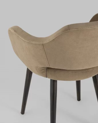 Стул с подлокотниками Саймон велюр Капучино_6