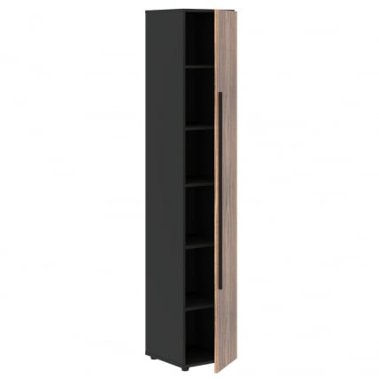Шкаф-колонка с глухой дверью (правый) VELION VENEER VRHCS 40.1 R Американский орех Яшма черная_1