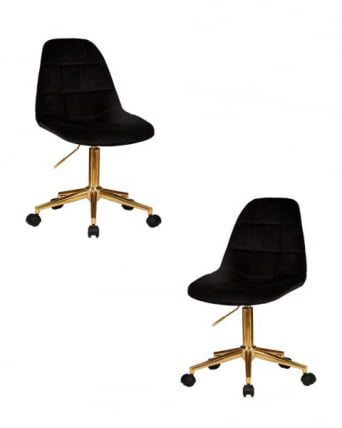 Офисное кресло для персонала DOBRIN MONTY GOLD (черный велюр (MJ9-101)) 2 шт_0