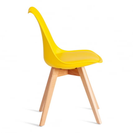 Стул TULIP (mod. 73-1) дерево/пластик/экокожа, 47,5x55x80 см, Желтый (Yellow)_1