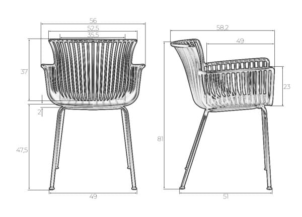 Стул обеденный DOBRIN ROSS (черный (B-03) без подушки) 4 шт_11