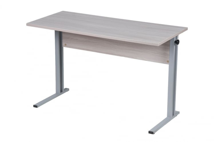 Парта двухместная (рост 6) с прямыми углами Клен Танзау/Металл Серый_1