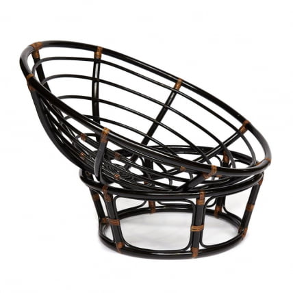 Кресло PAPASAN 23/01 W /с подушкой/ диаметр подушки 125 см, 115х101х104 см, Antique brown (античный черно-коричневый), ткань Коричневый_1