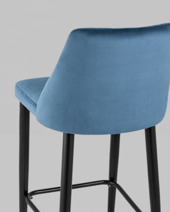 Стул полубарный Диего велюр Пыльно-синий_6