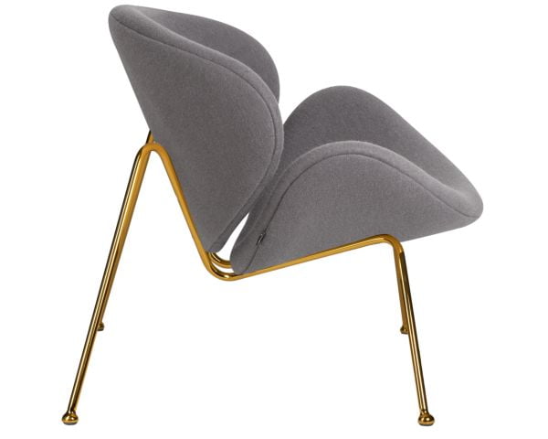 Кресло дизайнерское DOBRIN EMILY (серая ткань AF7, золотое основание) 2 шт_3