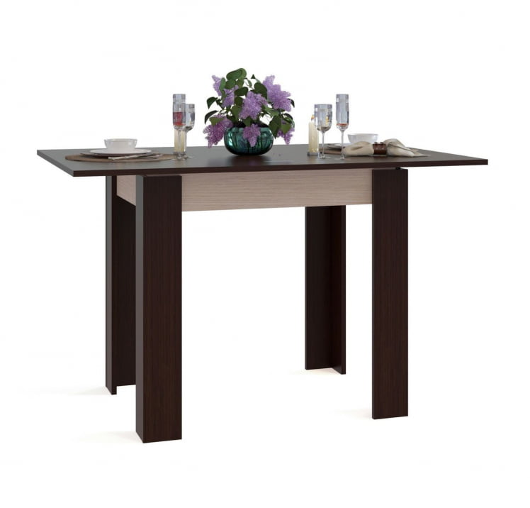 Кухонный стол СО-1 (Подстолье Беленый дуб / Столешница, ножки Венге)_0