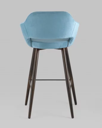Стул барный Саймон Б велюр Пыльно-голубой_4
