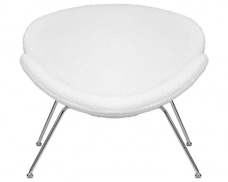 Кресло дизайнерское DOBRIN EMILY (белый (букле) ткань , хромированная сталь)_5