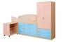 Набор модульной мебели для детской комнаты Юниор -12.2 МДФ матовый Дуб молочный/Розовый металлик/Сиреневый металлик_204543