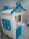 Кровать Теремок без ящика Белая-Лазурь_166843